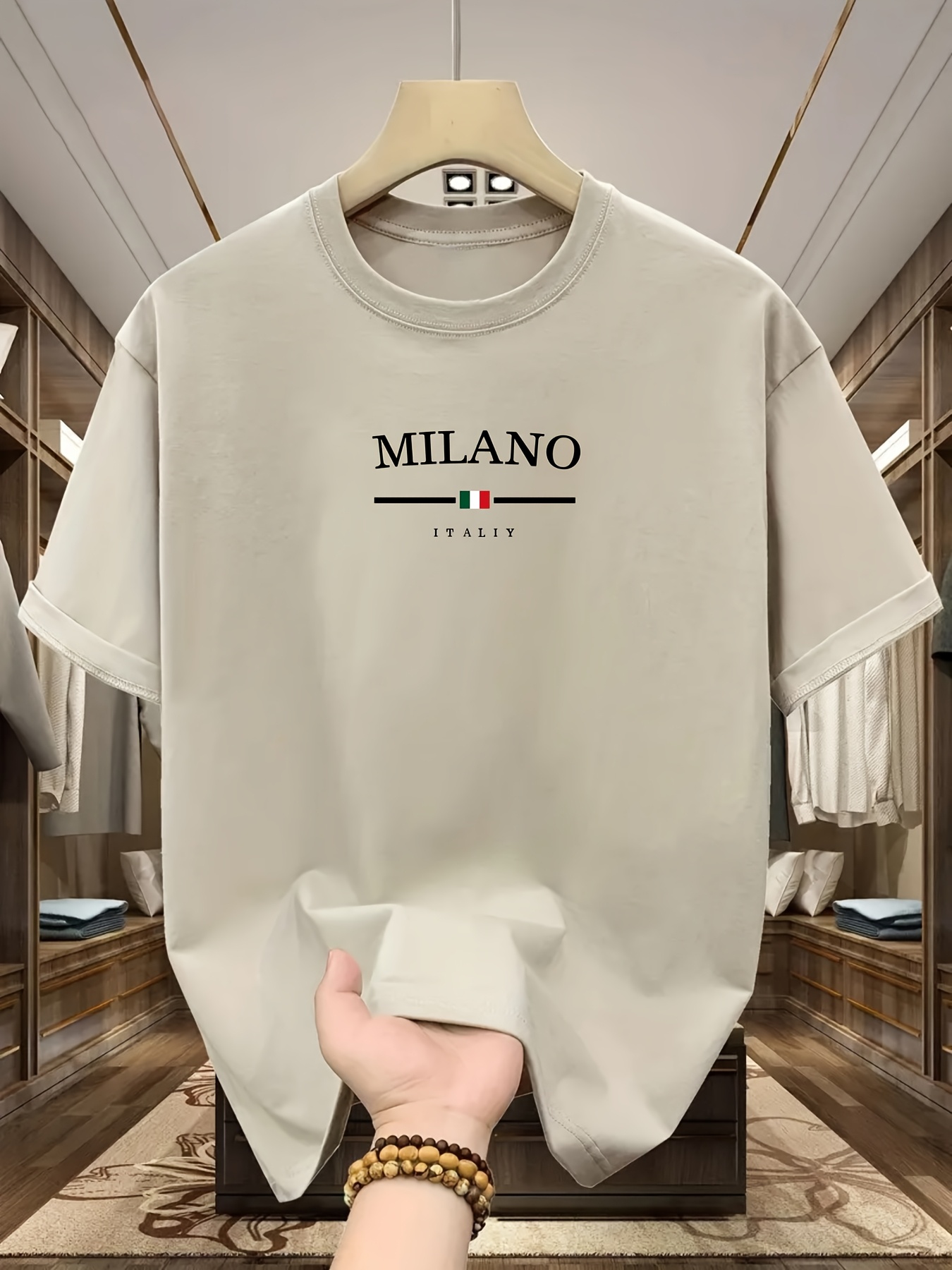 Street Fashion Milan - Kaos pria 100% katun murni, modis,
