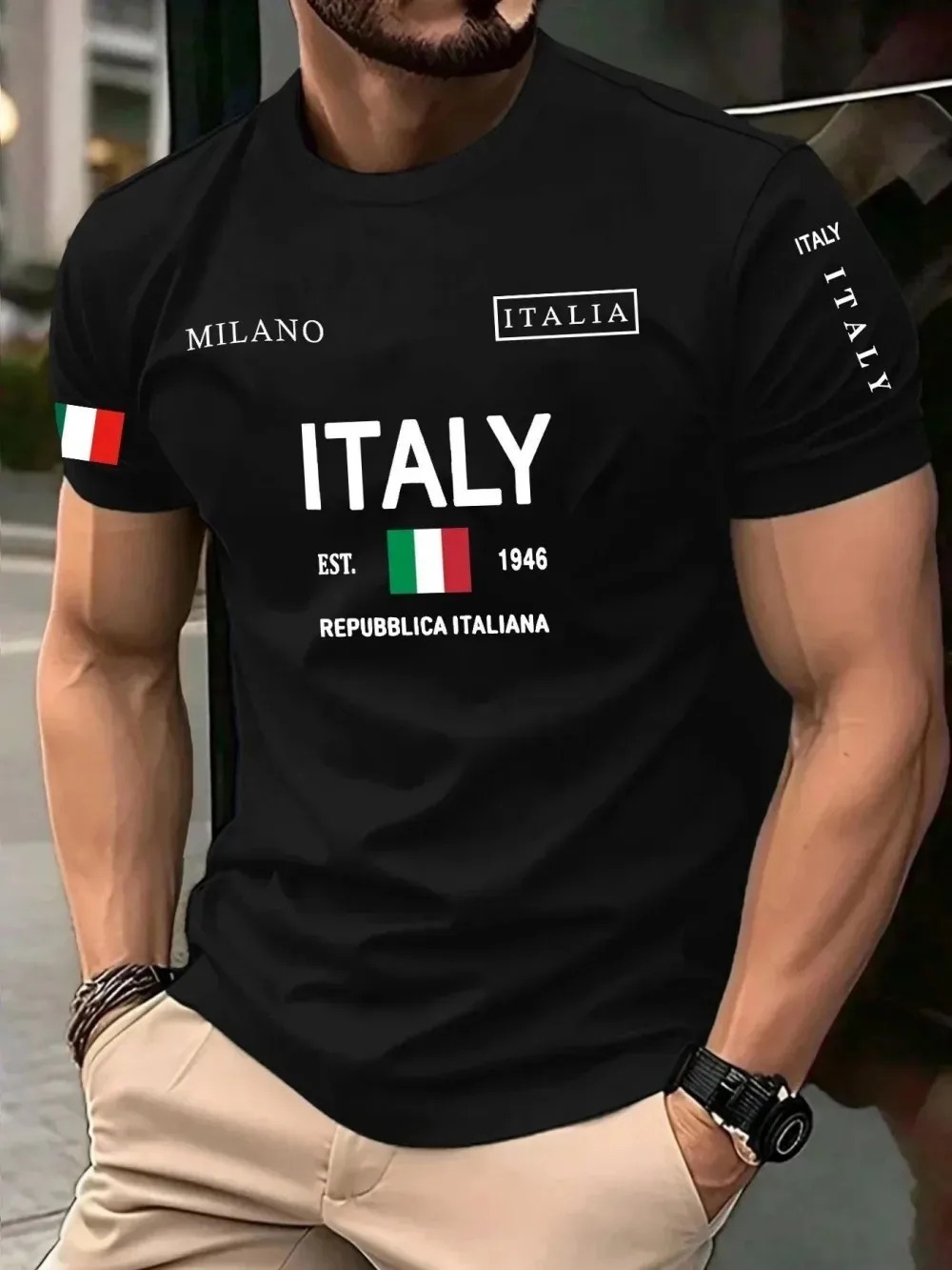 Street Fashion Milan - Kaos Pria 3D Print Tren Mode