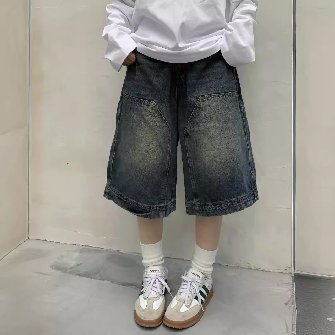 Street Fashion Denim - Celana Pendek Jeans Baggy Vintage Y2K