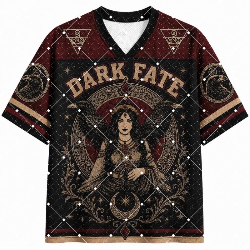 Street Fashion Dance - Kaos Jersey V-Neck Motif Dark Fate