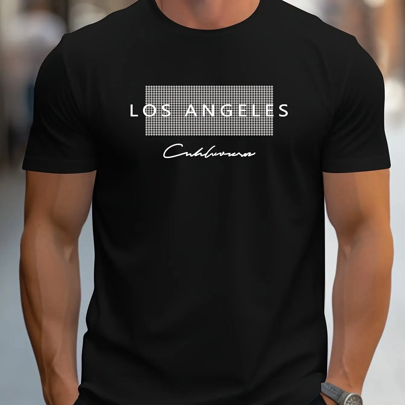 Street Fashion Los Angeles - Kaos Kasual Pria Musim Panas, Kaos