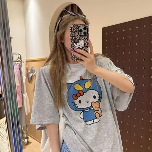 Street Fashion Tshirt - Kaus Cetak Hello Kitty Lengan Pendek