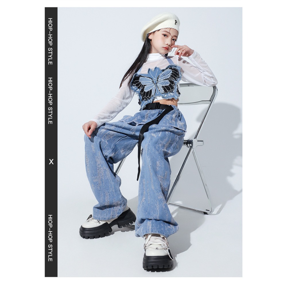 Street Fashion Denim - Set Tari Jazz Hip Hop Rompi