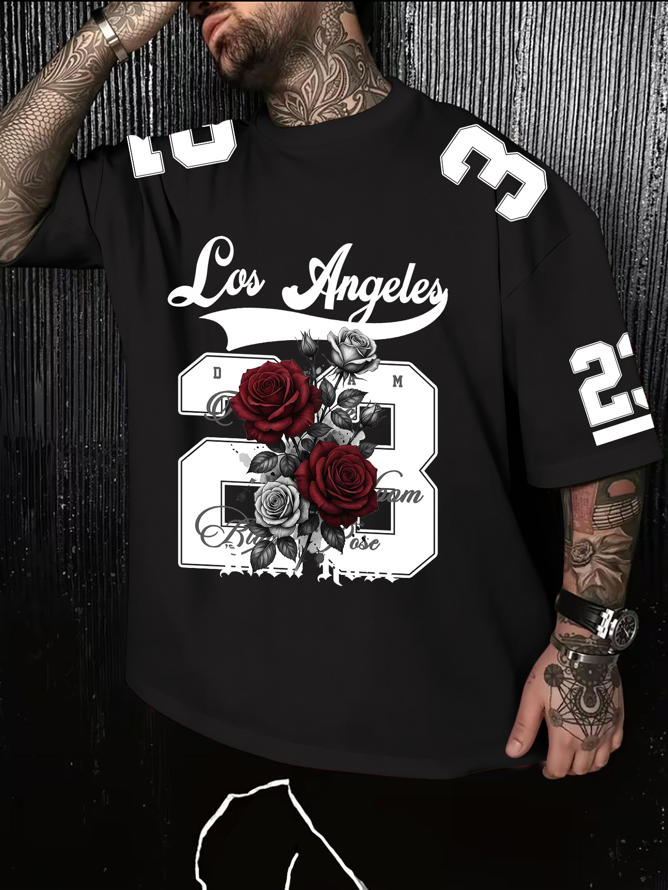 Kaos Pria Retro Amerika Los An - Street Fashion Los Angeles ulasan dan harga