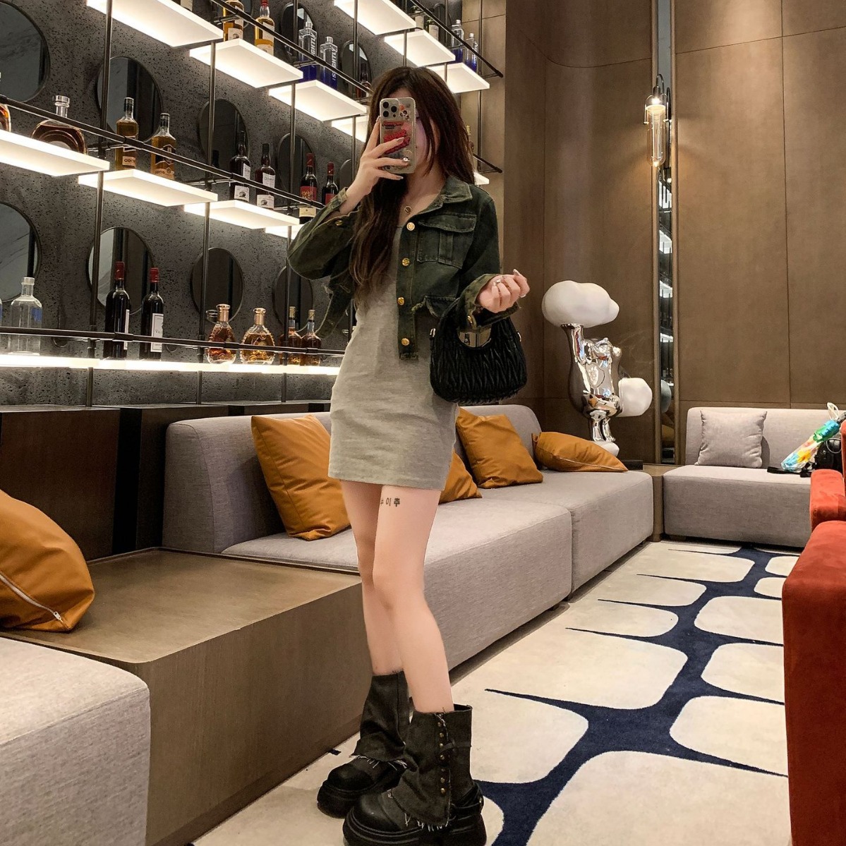 Sepatu Bot Wanita Sepatu Bot K - Street Fashion Denim ulasan dan harga
