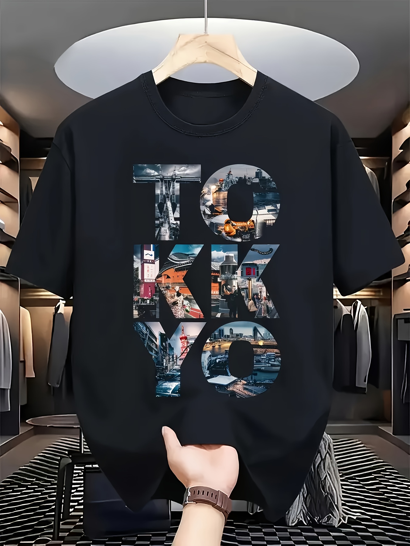 Kaos Pria Trendy Hitam Bergamb - Street Fashion Tokyo ulasan dan harga