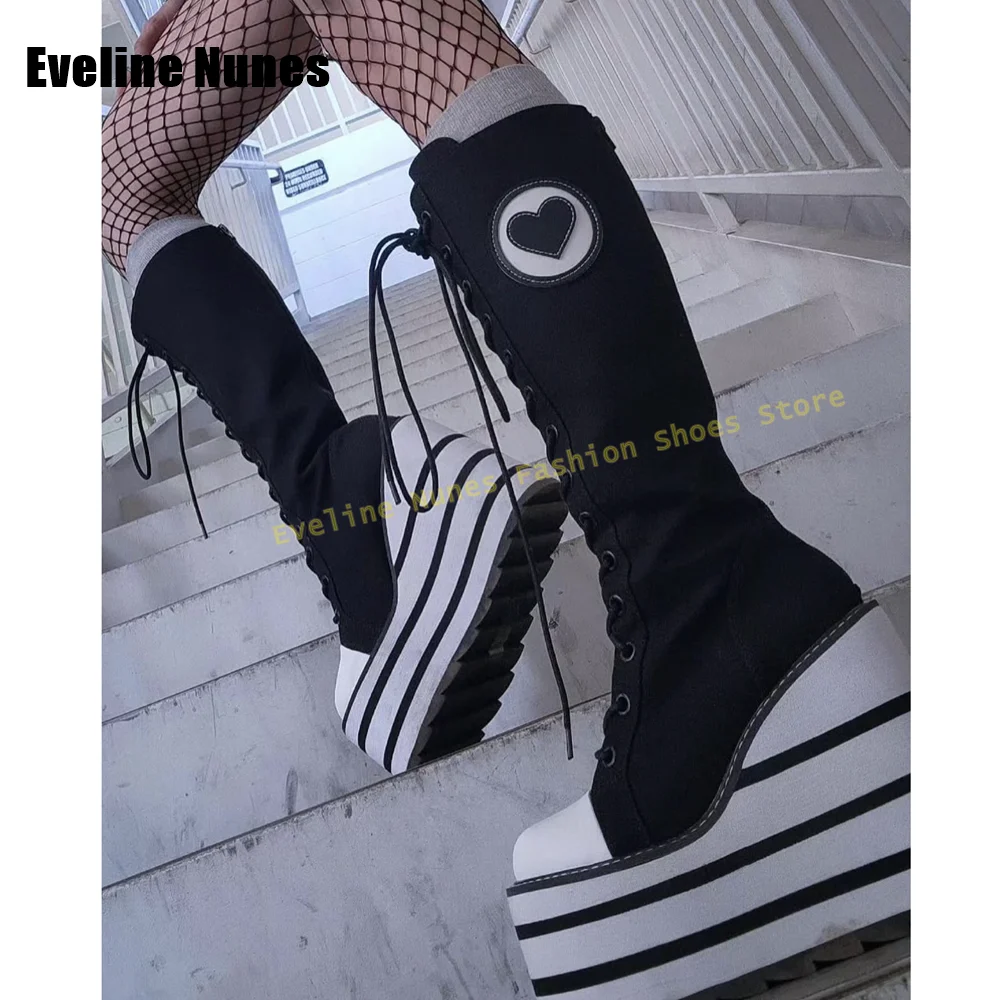 Sepatu Boots Platform Denim Pi - Street Fashion Denim ulasan dan harga