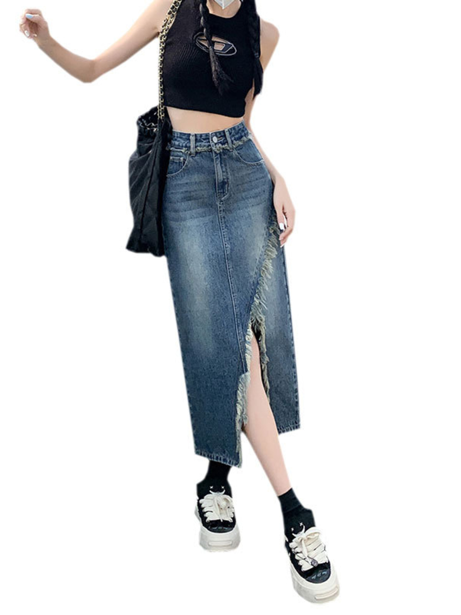 Rok Denim Wanita Pinggang Ting - Street Fashion Denim ulasan dan harga