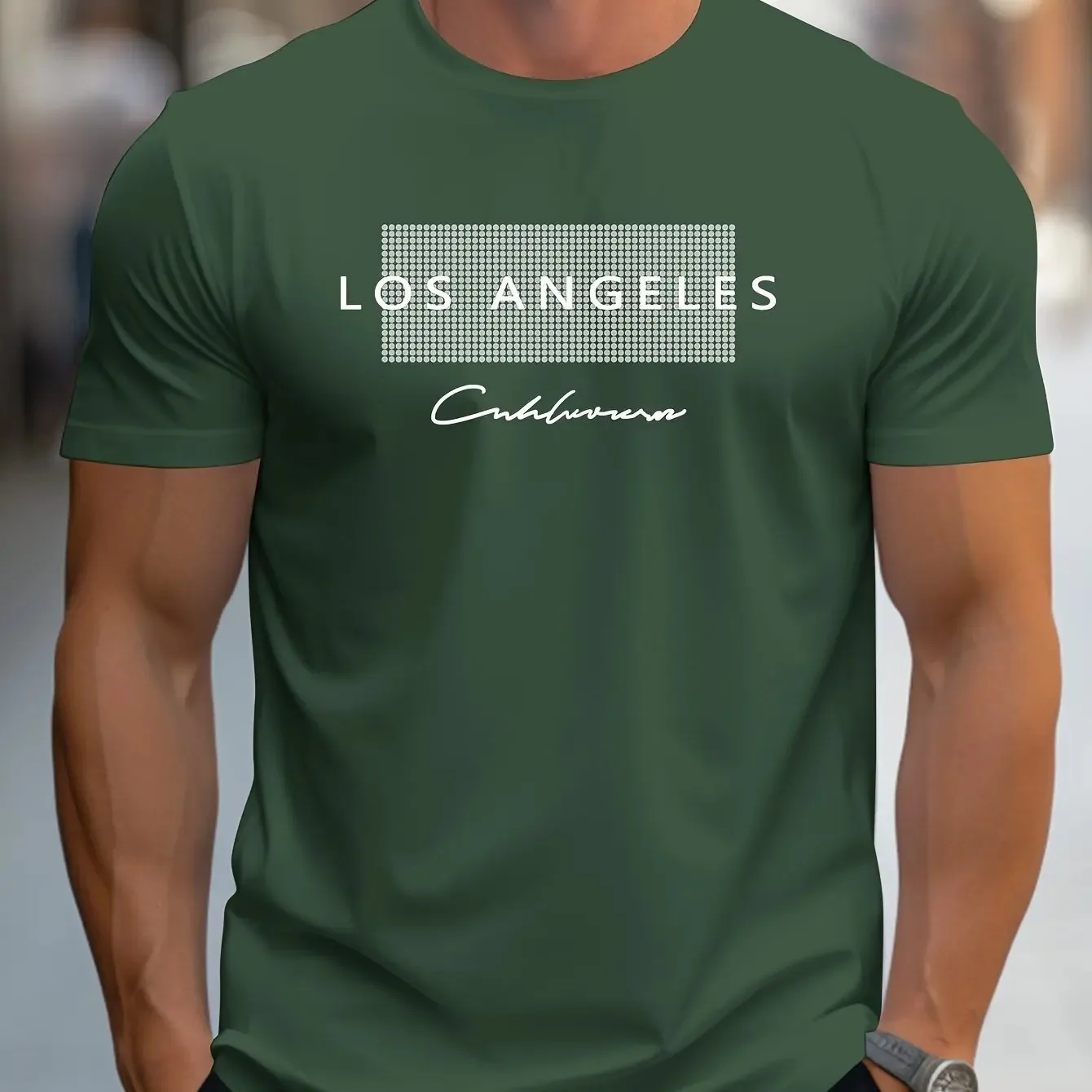 Kaos Kasual Pria Musim Panas,  - Street Fashion Los Angeles ulasan dan harga