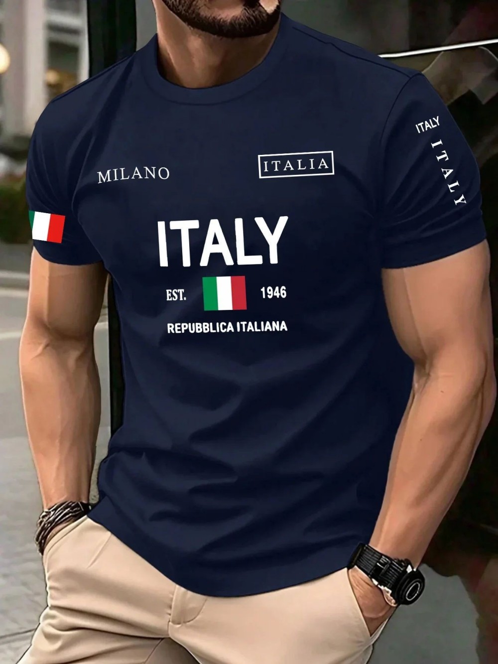 Kaos Pria Eropa dan Amerika un - Street Fashion Milan ulasan dan harga
