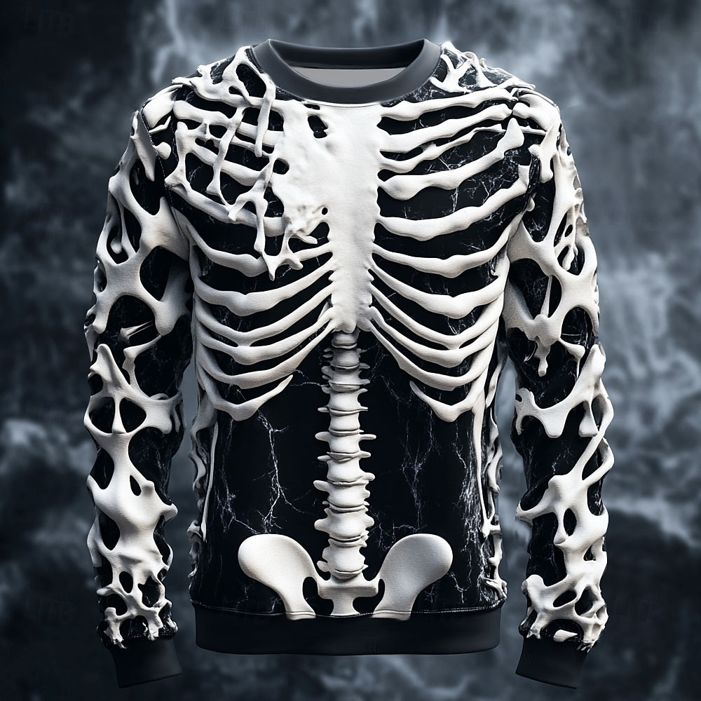 Kaos Pria Cetak Tengkorak 3D L - Street Fashion Tshirt ulasan dan harga