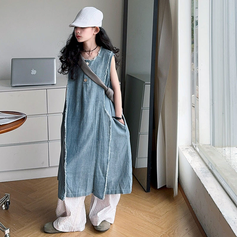 Gaun Denim Musim Panas Mewah A - Street Fashion Denim ulasan dan harga