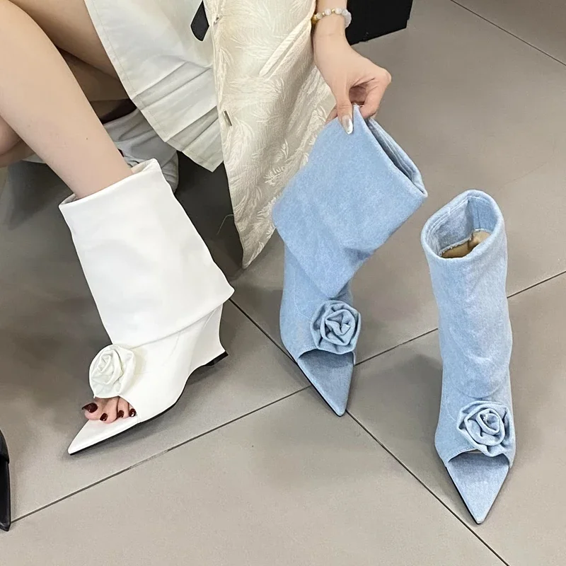 Sepatu Wedges wanita hak tingg - Street Fashion Denim ulasan dan harga