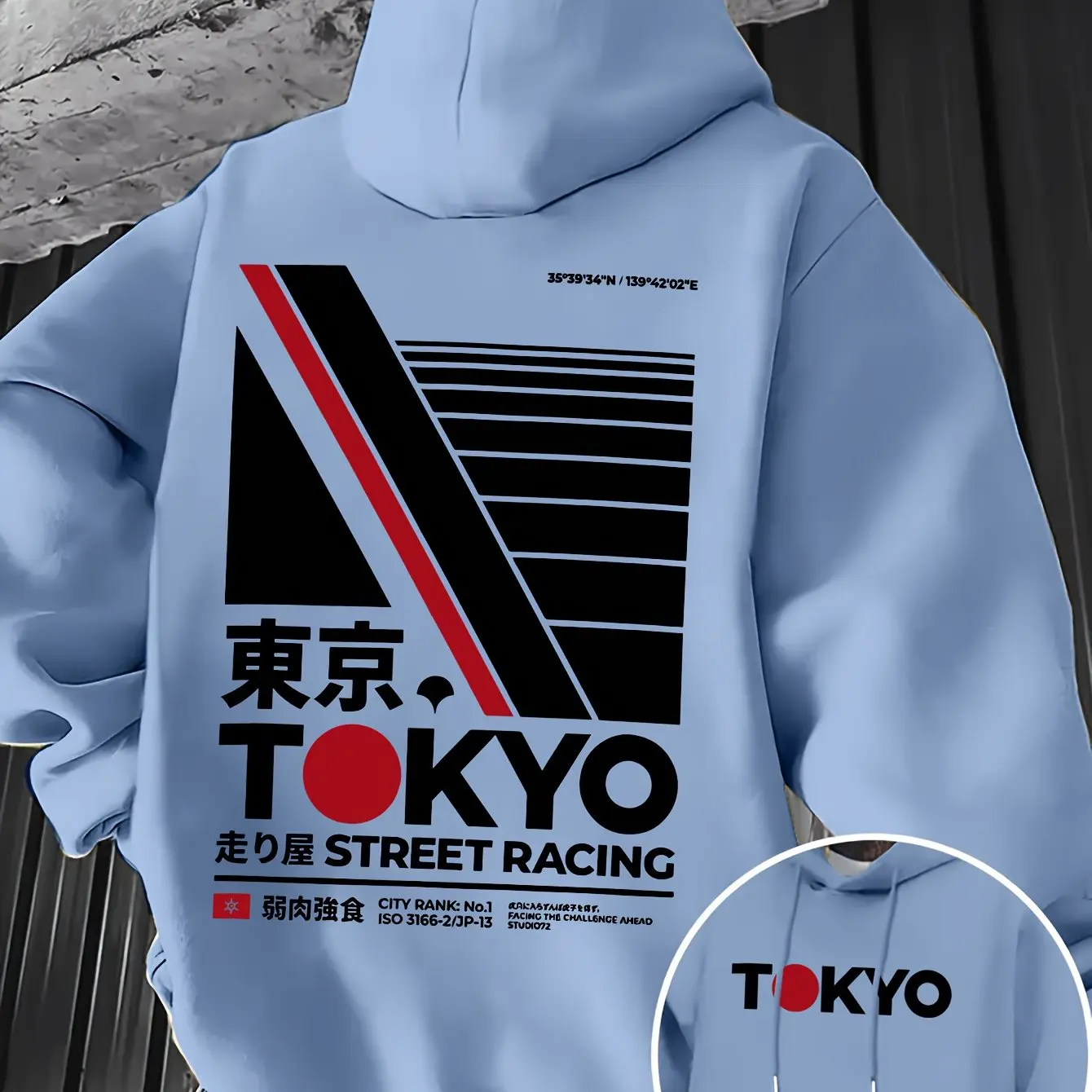 Hoodie Pria Cetak Dua Sisi Ret - Street Fashion Tokyo ulasan dan harga