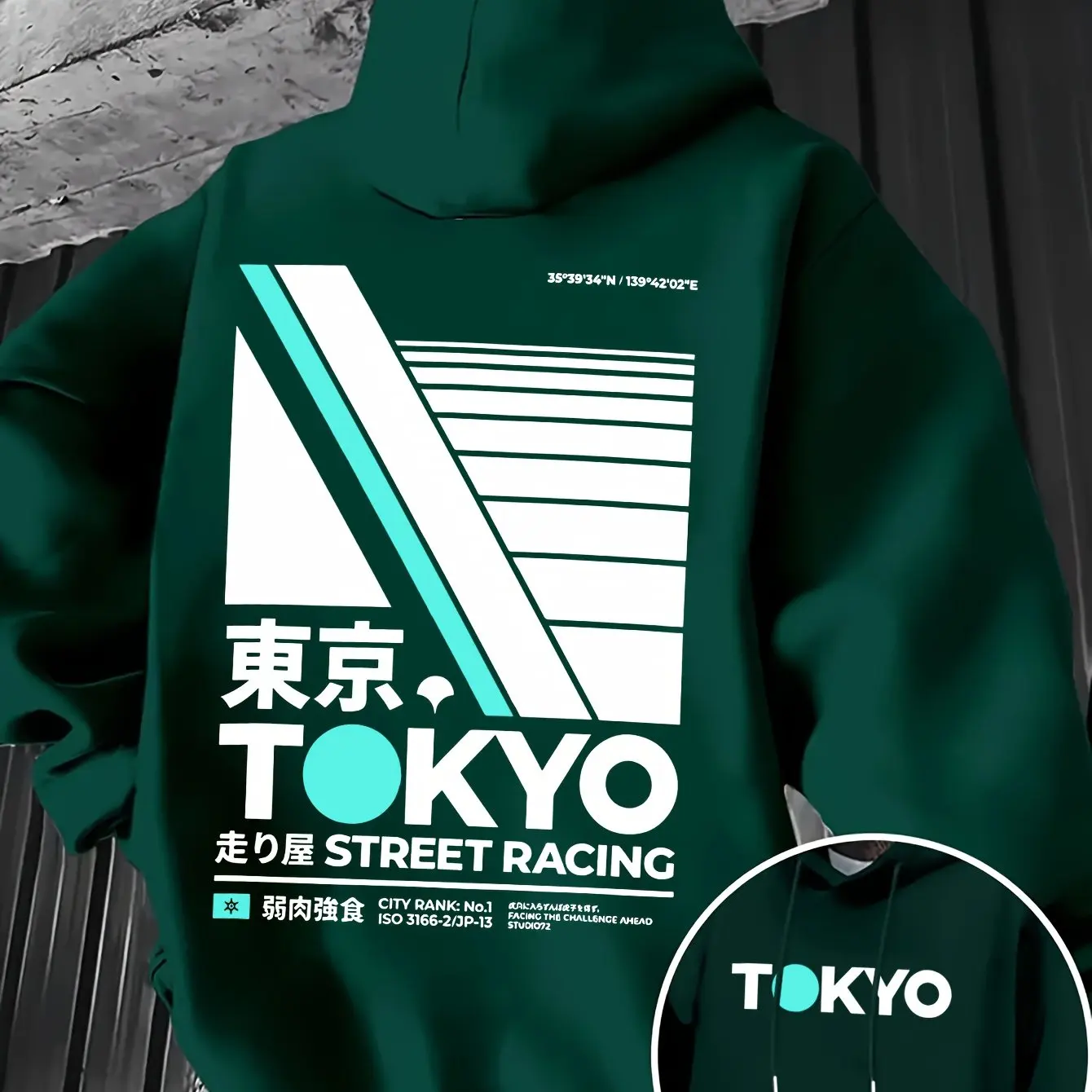 Hoodie Pria Cetak Dua Sisi Ret - Street Fashion Tokyo ulasan dan harga