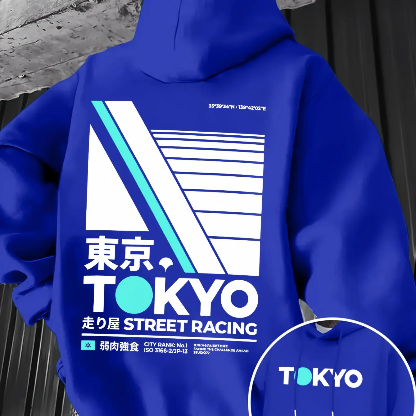 Hoodie Pria Cetak Dua Sisi Ret - Street Fashion Tokyo ulasan dan harga