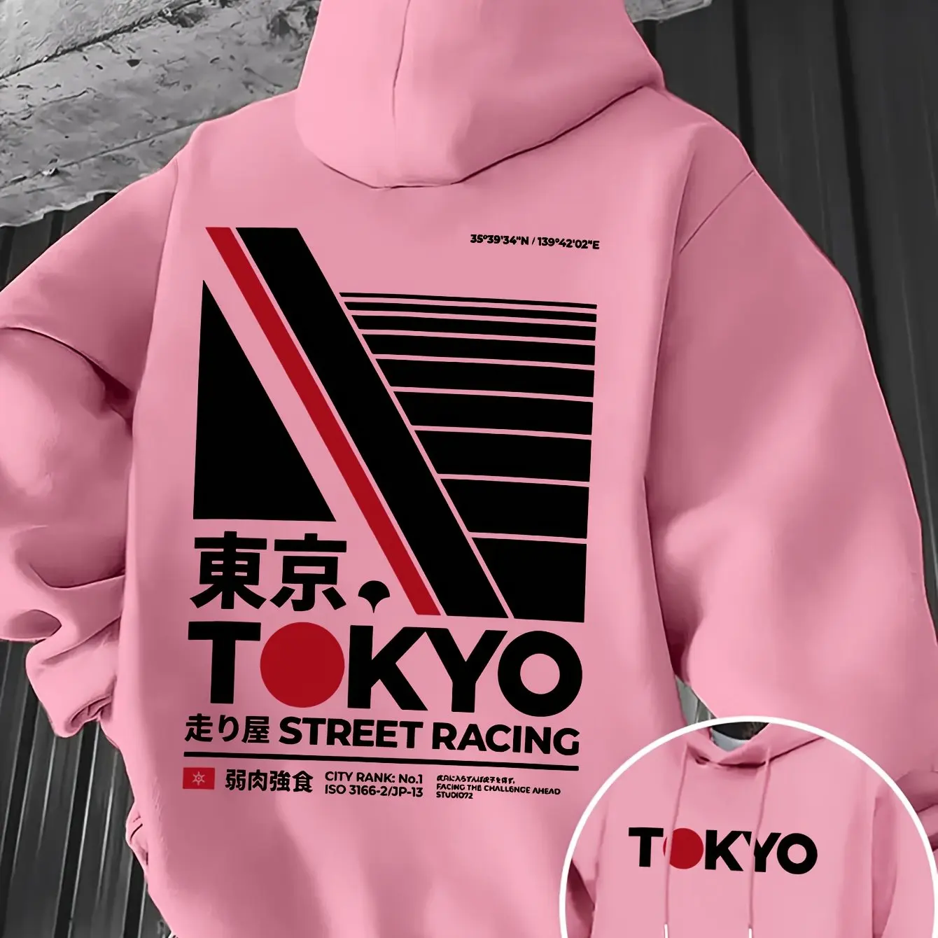 Hoodie Pria Cetak Dua Sisi Ret - Street Fashion Tokyo ulasan dan harga