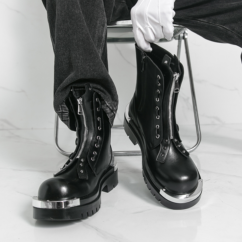 Sepatu bot bersol tebal pria D - Street Fashion Walk ulasan dan harga