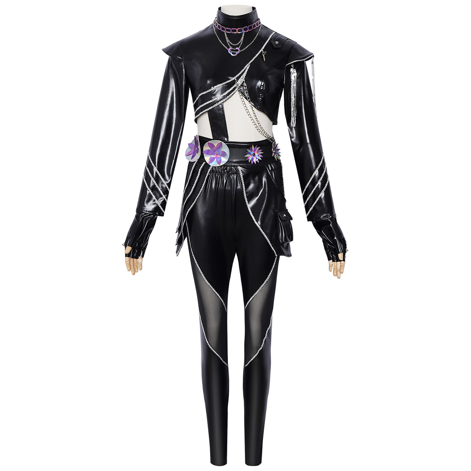 Pakaian Kpop Wanita Set Kulit  - Street Fashion Dance ulasan dan harga