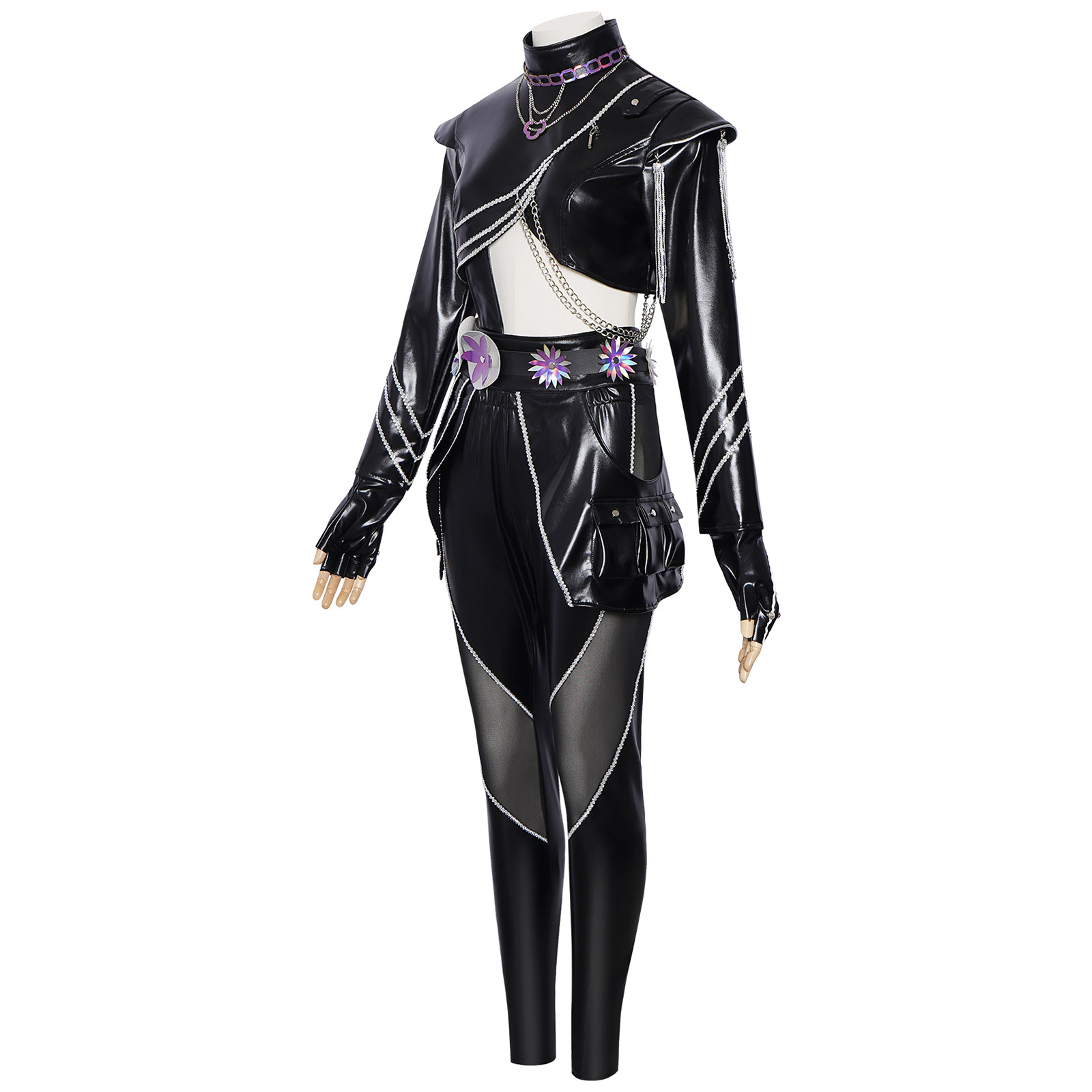 Pakaian Kpop Wanita Set Kulit  - Street Fashion Dance ulasan dan harga
