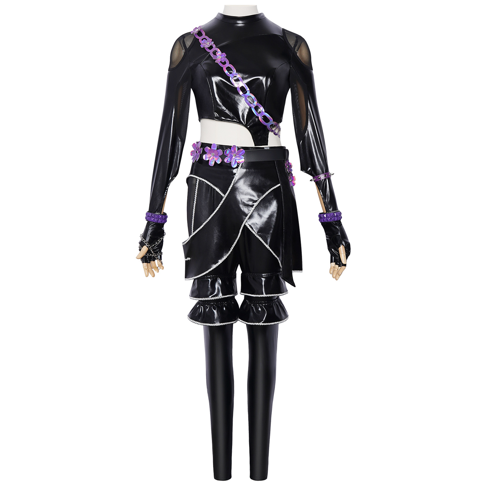 Pakaian Kpop Wanita Set Kulit  - Street Fashion Dance ulasan dan harga